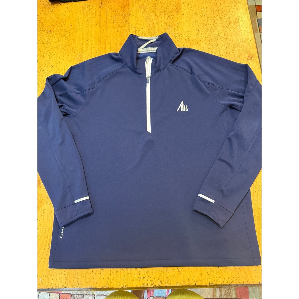 Zero Restriction Quarter Zip Size L Mens Navy Blue Golf Pullover Performance Top